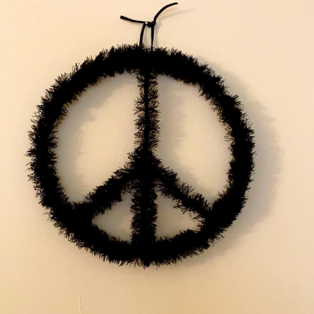 Furry/Eyelash Boho Hanging Peace Sign